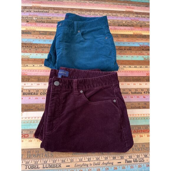 Lot of 2 Talbots Womens 12 Straight Corduroy Pant Classic Heritage Pocket Cords - Picture 2 of 13